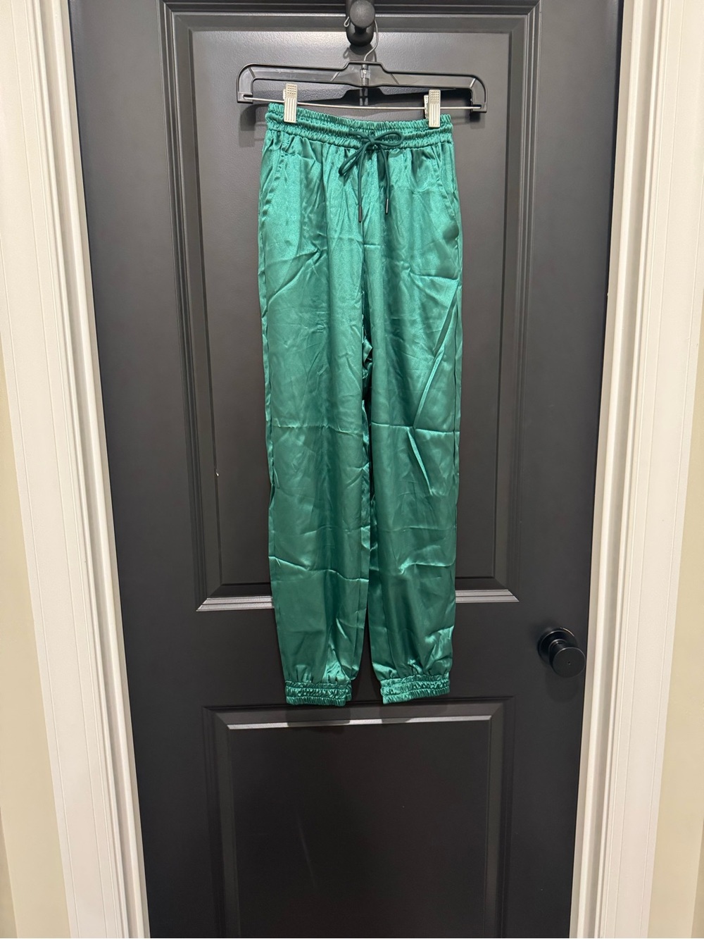 Satin Drawstring Jogger Pants